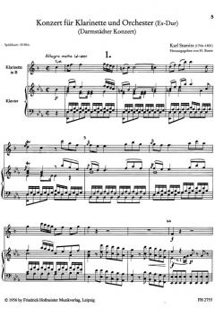 Konzert Es-Dur für Klarinette und Orchester von Carl Stamitz 
