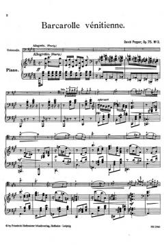 Venezianische Barcarole A-Dur, op. 75,3 von David Popper 