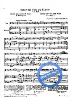 Sonate Es-Dur von Carl Ditters von Dittersdorf für Viola und Klavier im Alle Noten Shop kaufen