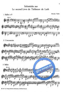 Solostücke aus 'Le second Livre de Tabulature de Luth' von Nicolas Vallet 