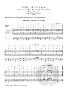 Die Tabulatur, Heft 1: Ein Newgeordent Künstlich Lautenbuch, 1536 von Hans Neusidler 