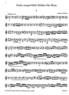6 ausgewählte Etüden von Agostino Belloli für Horn