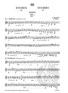 60 ausgewählte Etüden für Horn Heft 1 von C. Kopprasch im Alle Noten Shop kaufen