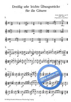 30 sehr leichte Übungsstücke op. 39 von Anton Diabelli 