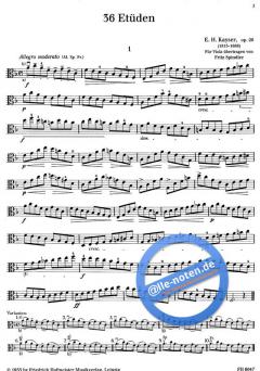 36 Etüden für die Violine op. 20 von Heinrich Ernst Kayser für Violine - bearbeitet für Viola im Alle Noten Shop kaufen