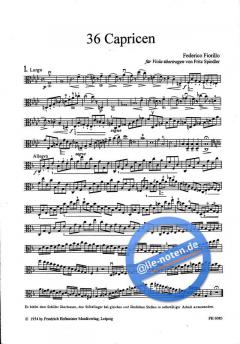36 Capricen für Violine von Frederico Fiorillo für Viola übertragen im Alle Noten Shop kaufen