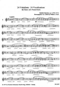 24 Vokalisen, op. 3 von Mathilde Marchesi für Horn