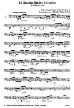 12 Grandes Etudes Brillantes op. 43 von Jacques Francois Gallay 