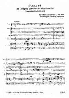 Sonata a 4 für Trompete, Streicher und B. x. (Pavel Josef Vejvanovsk\(y') 