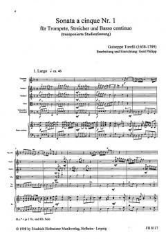 Sonate a cinque für Trompete, Streicher und B. c. (Giuseppe Torelli) 