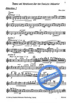 Thema und Variationen über eine finnische Volksweise von Hans Boll 