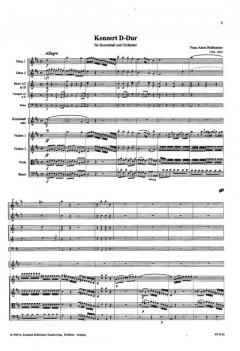 Konzert Nr. 1 D-Dur von Franz Anton Hoffmeister für Kontrabass und Orchester (mit Solo-Violine) im Alle Noten Shop kaufen (Partitur)