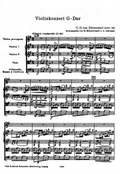 Konzert G-Dur für Violine und Orchester von Carl Ditters von Dittersdorf 