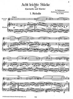 8 leichte Stücke von A. Baklanowa für Klarinette und Klavier im Alle Noten Shop kaufen