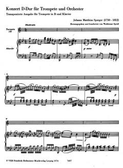Konzert D-Dur für Trompete und Orchester von Johann Matthias Sperger im Alle Noten Shop kaufen