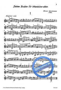Sieben Studien für Mandoline von Werner Hübschmann im Alle Noten Shop kaufen