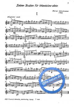 Sieben Studien für Mandoline von Werner Hübschmann im Alle Noten Shop kaufen