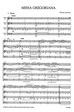 Missa Gregoriana von Herman Jeurissen für Hornquartett - FH2846