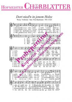 Dort nied'n in jenem Holze 