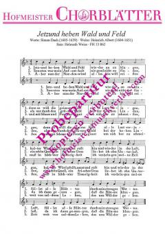 Jetzund heben Wald und Feld (Heinrich Albert) 