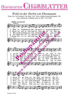 Wohl ist der Herbst ein Ehrenmann (Johann Friedrich Reichardt) 