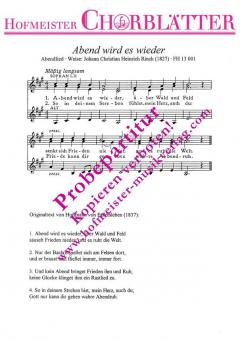 Abend wird es wieder (Johann Christian Heinrich Rinck) 