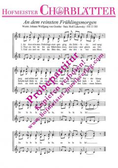 An dem reinsten Frühlingsmorgen (Johann Wolfgang von Goethe) 