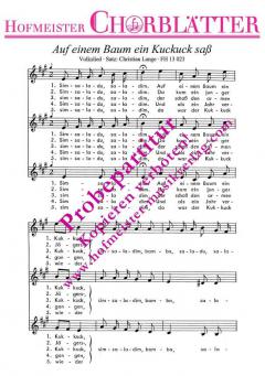 Auf einem Baum ein Kuckuck sass 