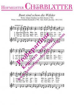 Bunt sind schon die Wälder (Johann Friedrich Reichardt) 