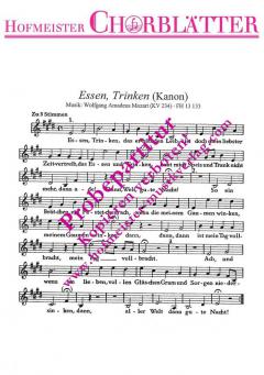 Essen, Trinken KV 234 (W.A. Mozart) 