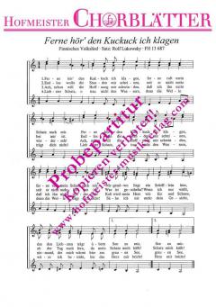 Ferne hör den Kuckuck ich klagen 