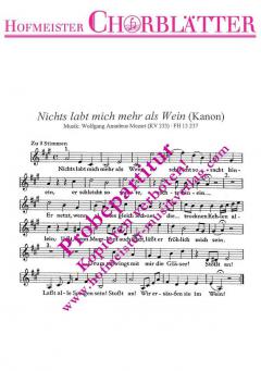 Nichts labt mich mehr als Wein KV 233 (W.A. Mozart) 