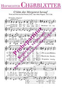 O käm das Morgenrot herauf 