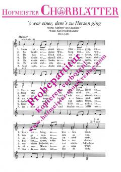 Tragische Geschichte ('s war einer, dem's zu Herzen ging) (Carl Friedrich Zelter) 