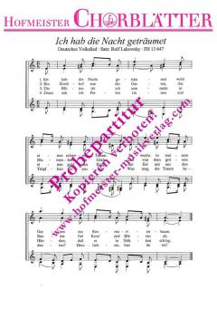 Ich hab die Nacht geträumet 