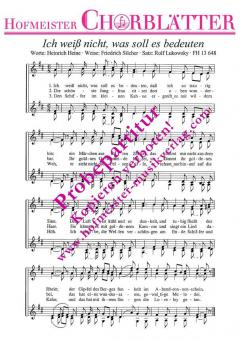 Ich weiss nicht, was soll es bedeuten (Friedrich Silcher) 