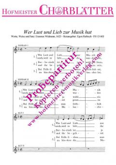 Wer Lust und Lieb zur Musik hat (1623) (Erasmus Widmann) 