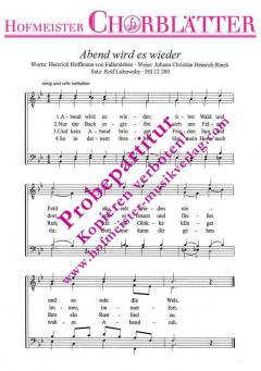 Abend wird es wieder (Johann Christian Heinrich Rinck) 