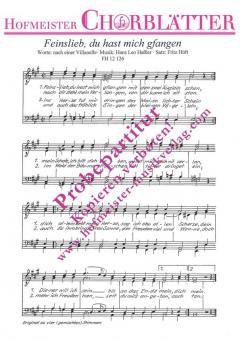 Feinslieb, du hast mich gfangen (Hans Hässler) 