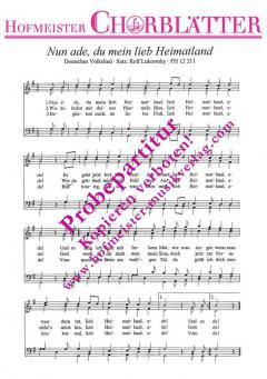 Nun ade, du mein lieb Heimatland 