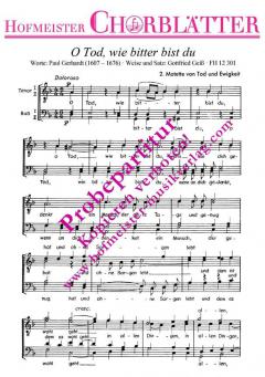 O Tod, wie bitter bist du (Gottfried Geiß) 