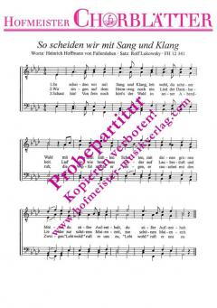 So scheiden wir mit Sang und Klang (Hoffmann von Fallersleben) 