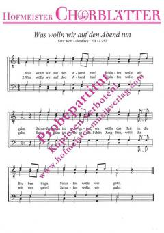 Was wölln wir auf den Abend tun 