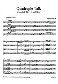 Quadruple Talk von Stephan König für Holzbläser Quartett im Alle Noten Shop kaufen
