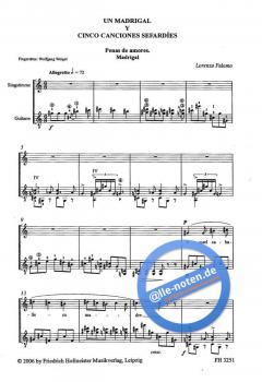 Madrigal y Cinco canciones seferd&iacute;es von Lorenzo Palomo 