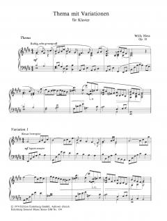 Thema mit Variationen für Klavier op.18 von Willy Hess im Alle Noten Shop kaufen