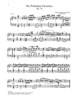 6 Polonaise Favorites op.70 von Johann Nepomuk Hummel 