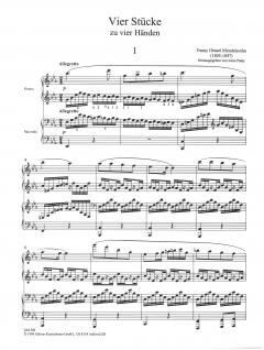 4 Klavierstücke zu 4 Händen von Fanny Hensel im Alle Noten Shop kaufen