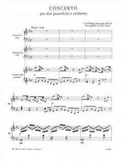 Konzert Es-Dur von Carl Philipp Emanuel Bach für 2 Klaviere im Alle Noten Shop kaufen