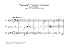 Walzurka-Thema mit Variationen von Hansdieter Meier für 2 Violinen und Viola oder 3 Violinen (1. Lage) im Alle Noten Shop kaufen